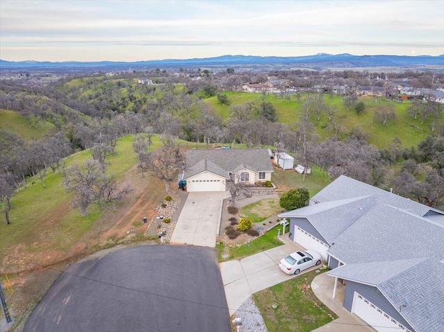 bird's eye view featuring a mountain view