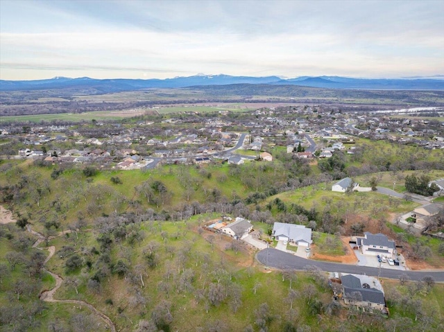 aerial view featuring a mountain view