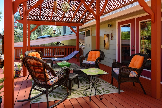 deck featuring an outdoor hangout area