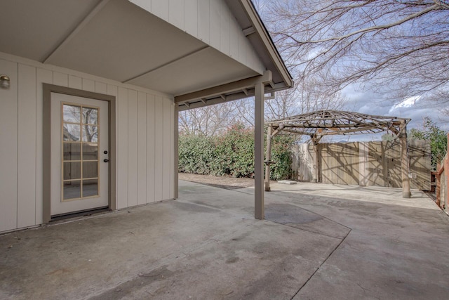 view of patio featuring a gazebo