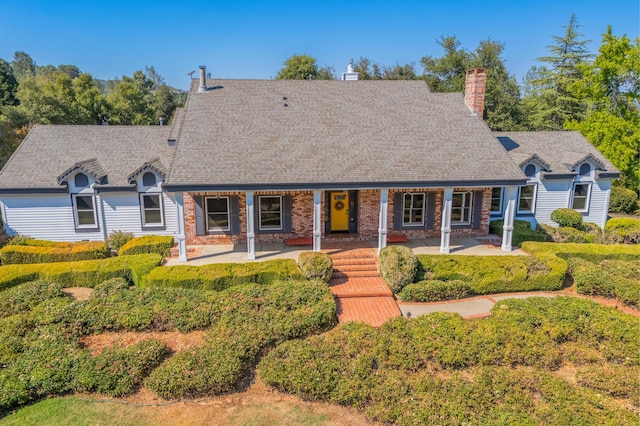 view of front of home with a patio area