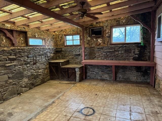 view of unfinished attic