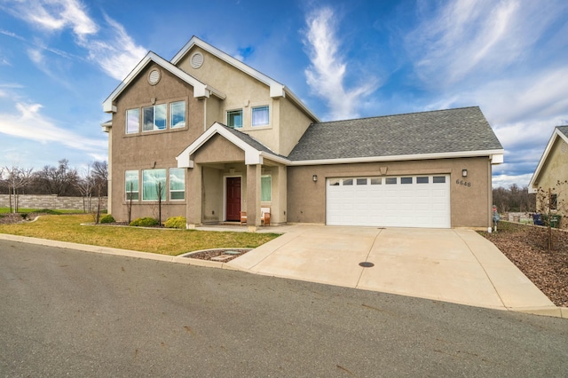 view of front facade featuring a garage