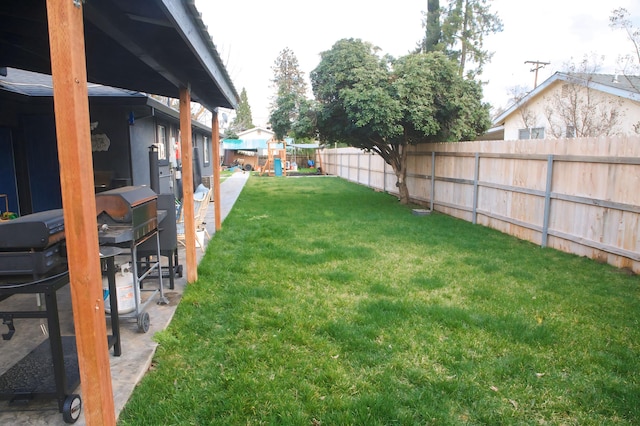 view of yard featuring a playground