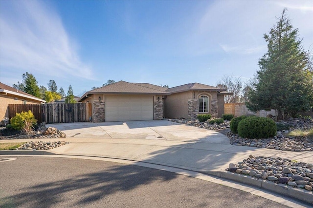 ranch-style home with a garage