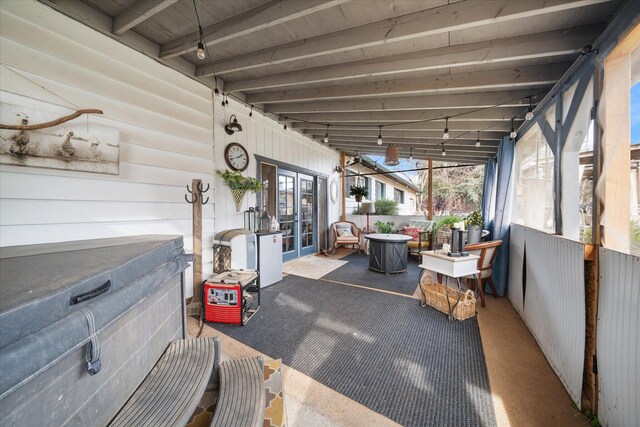 view of patio featuring french doors