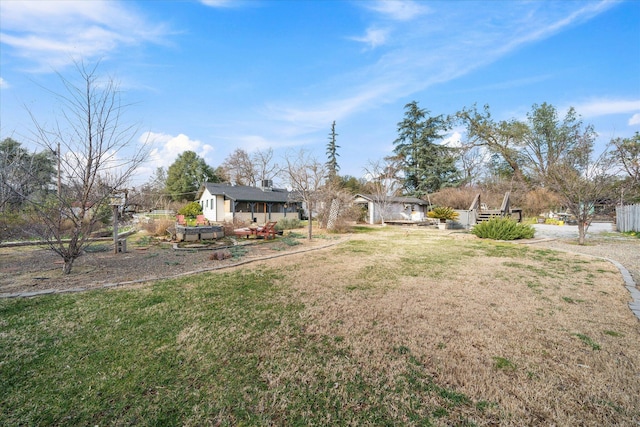 view of yard with a pergola