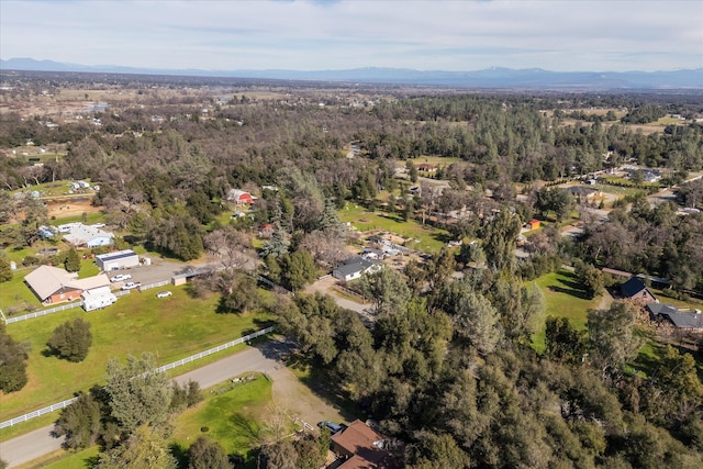 aerial view with a mountain view