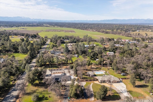 aerial view featuring a mountain view