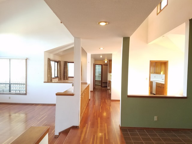 corridor featuring wood-type flooring