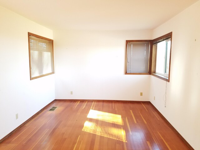 spare room with wood-type flooring