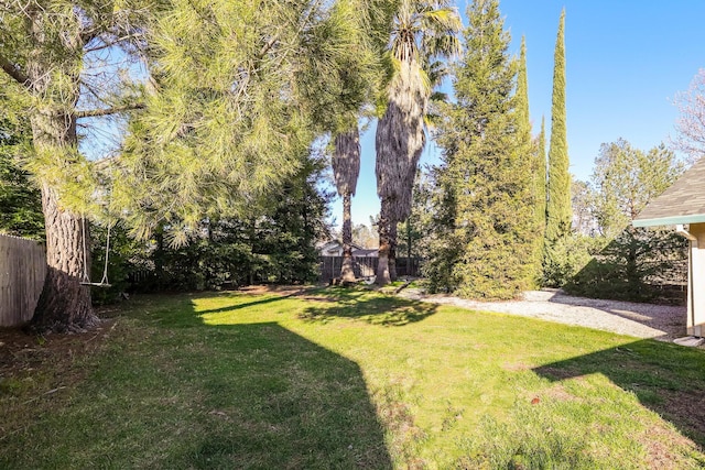 view of yard with fence