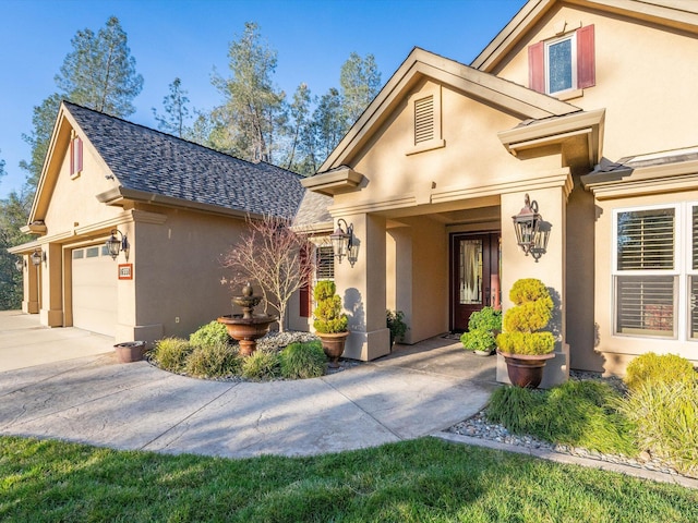 view of front of house with a garage