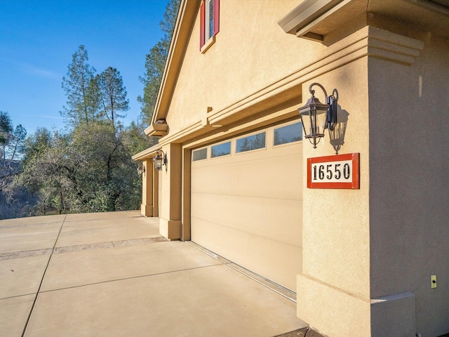 view of garage