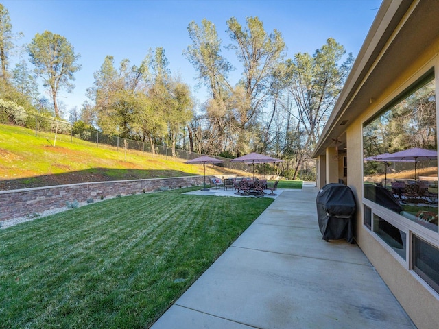 view of yard featuring a patio