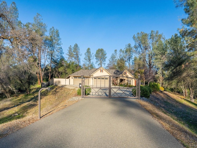 view of front facade with a garage