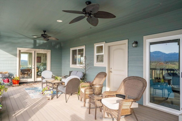 deck featuring ceiling fan