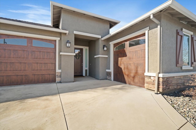 exterior space featuring a garage