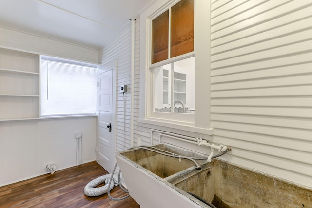 bathroom with wood finished floors