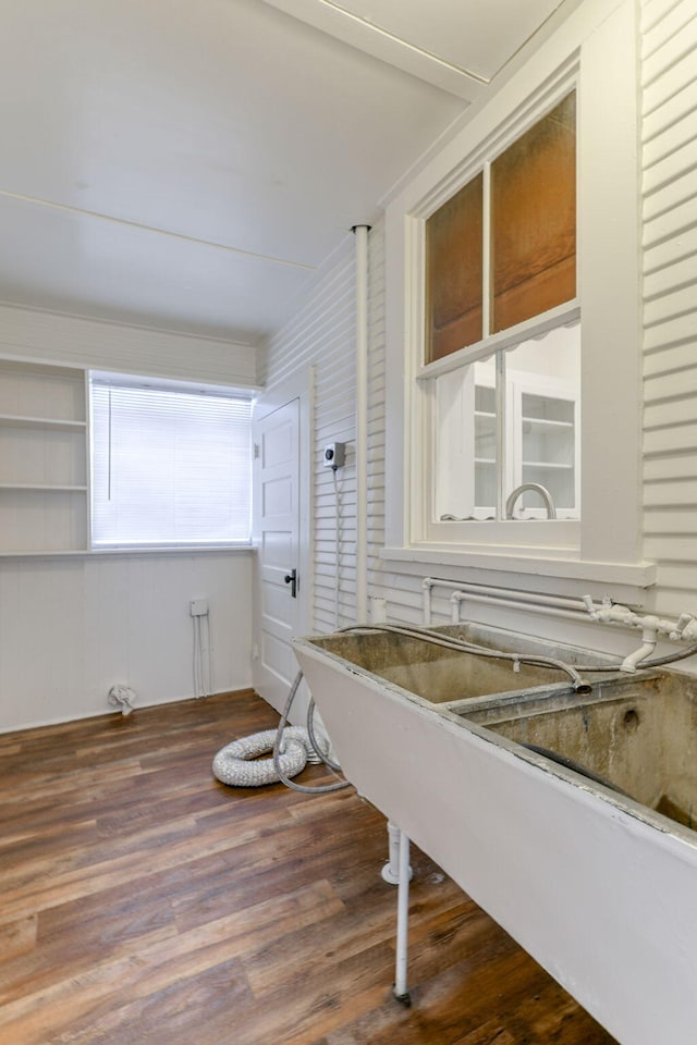 bathroom featuring wood finished floors