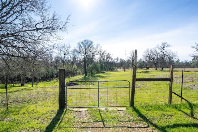 view of yard with a rural view