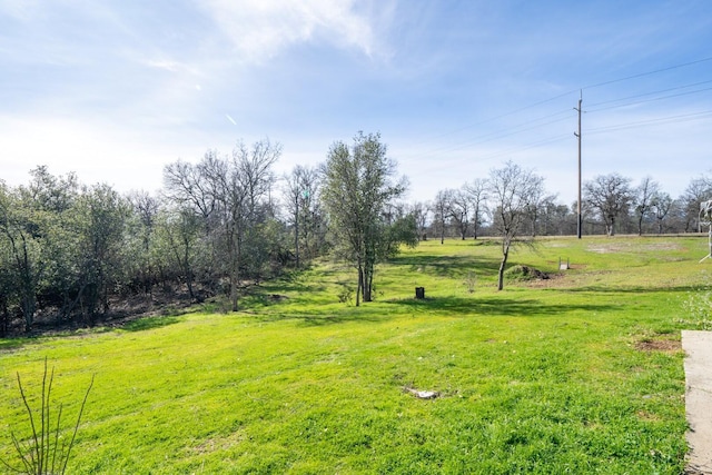 view of yard featuring a rural view