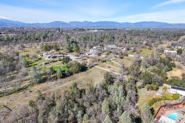 aerial view with a mountain view