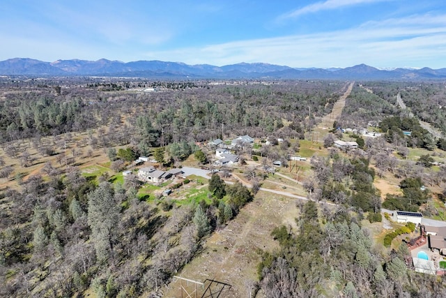 bird's eye view with a mountain view