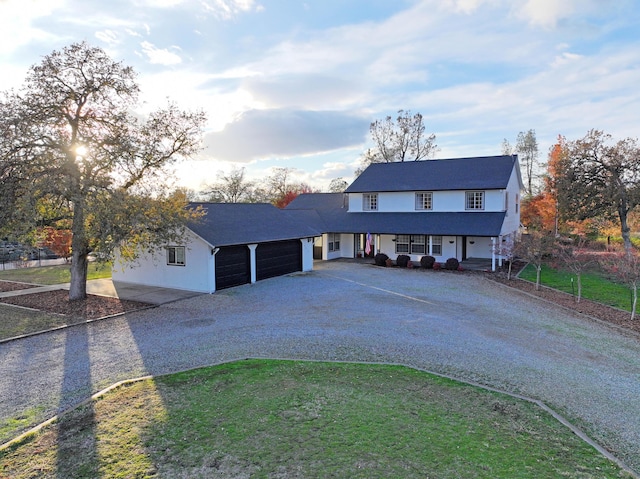 view of front of home with a garage