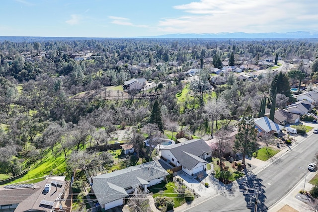 birds eye view of property with a residential view and a mountain view