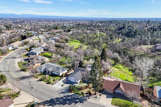 birds eye view of property featuring a residential view and a mountain view