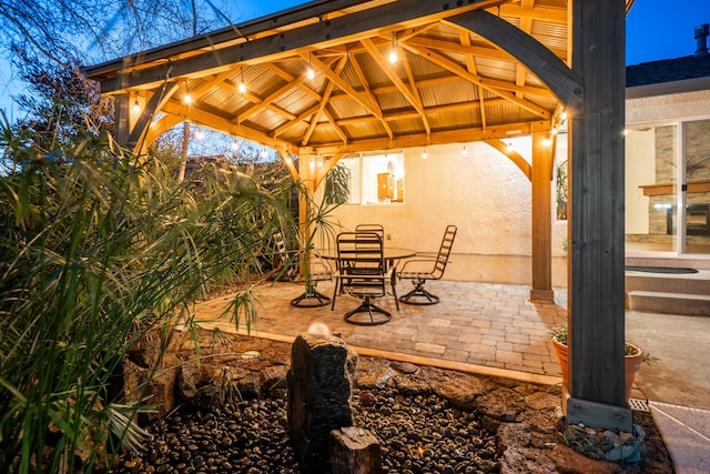 view of patio with a gazebo