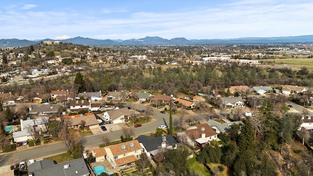 drone / aerial view with a mountain view