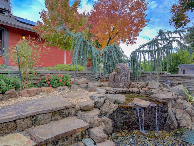 view of yard featuring fence