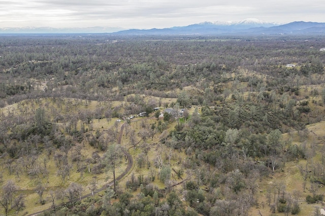 birds eye view of property featuring a mountain view