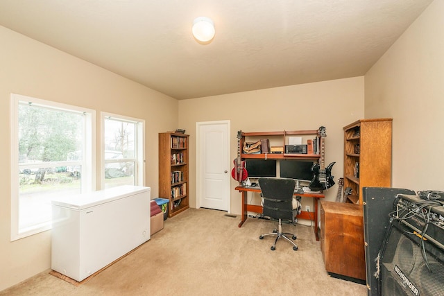 view of carpeted office