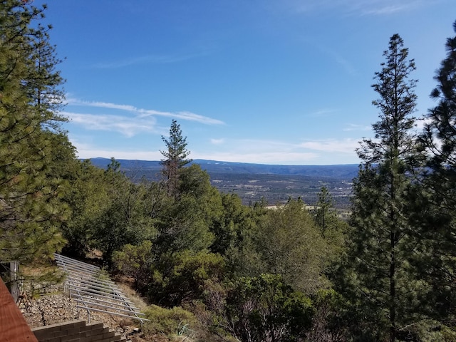 property view of mountains featuring a view of trees