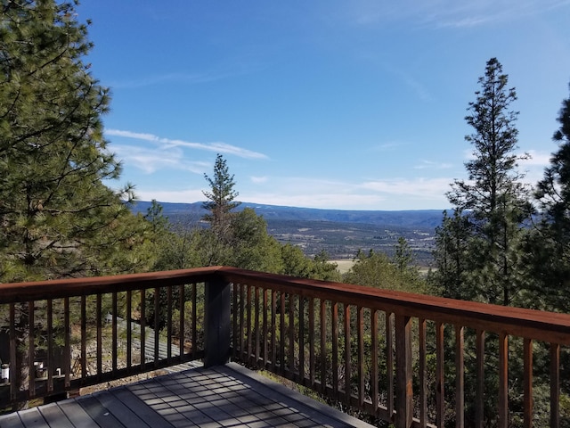 deck with a mountain view