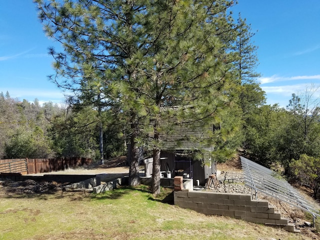 view of yard featuring fence