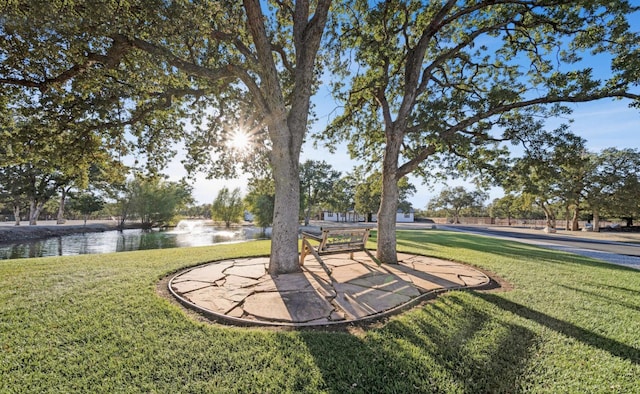 view of yard featuring a water view