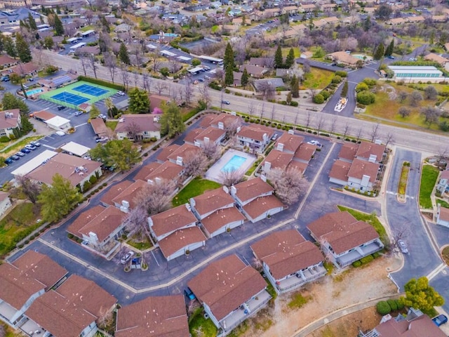 drone / aerial view with a residential view