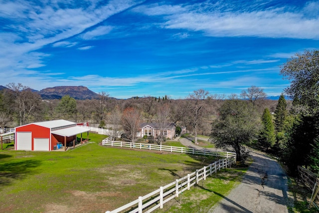 mountain view with a rural view