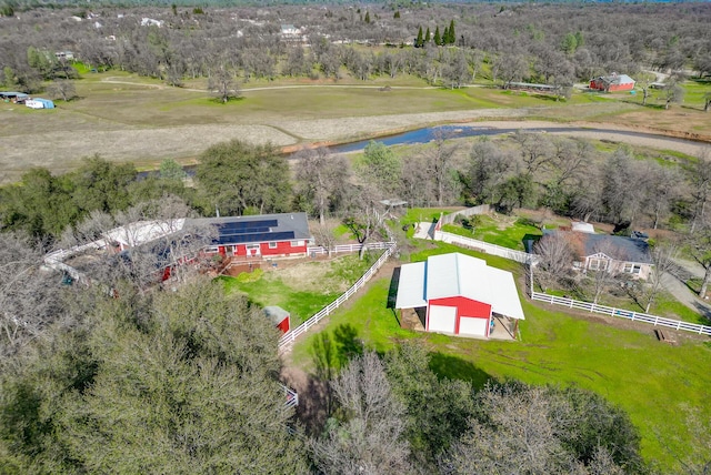 drone / aerial view with a rural view