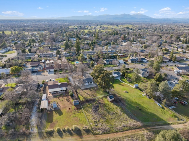 aerial view with a residential view and a mountain view