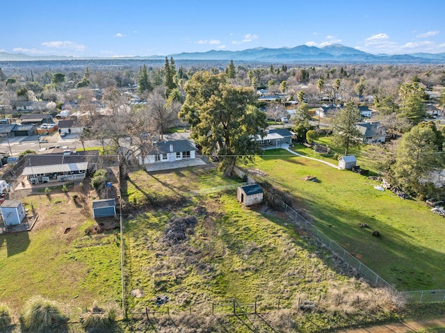 birds eye view of property featuring a residential view and a mountain view