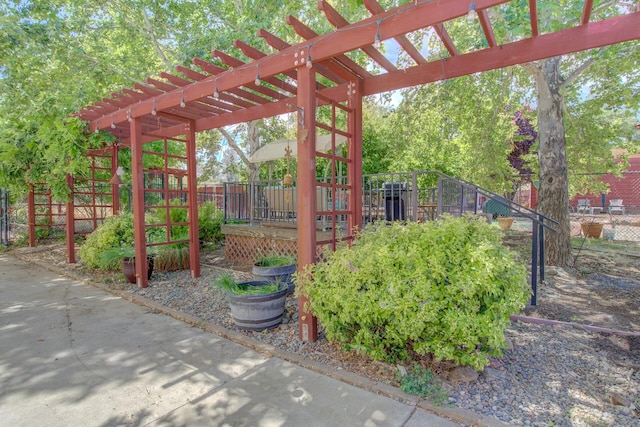 view of patio with fence