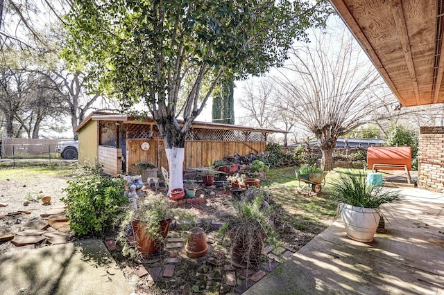 view of yard with fence