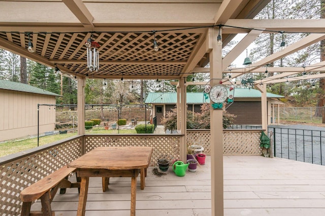 wooden deck with fence