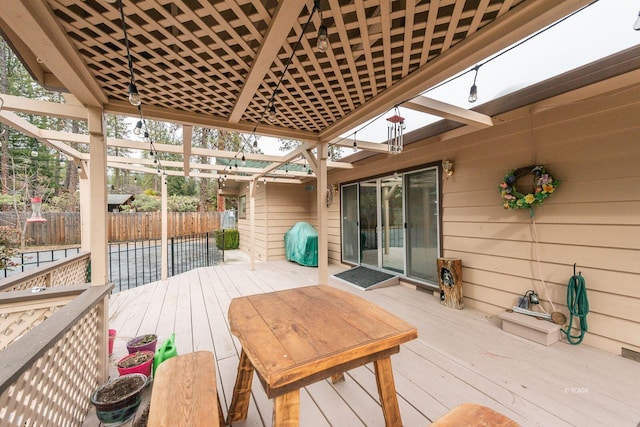 wooden terrace with fence