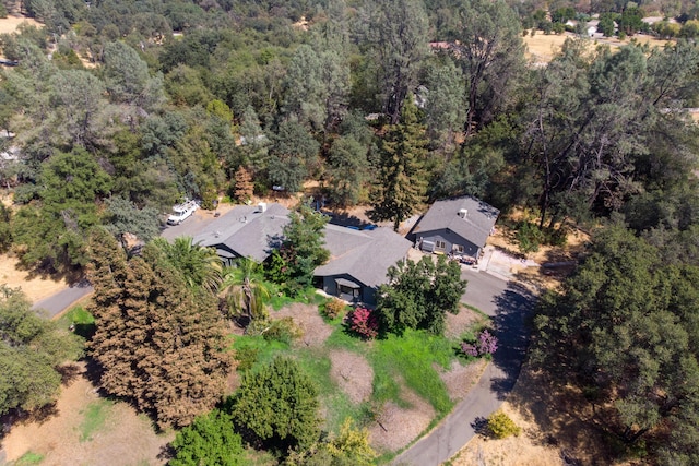 bird's eye view with a forest view